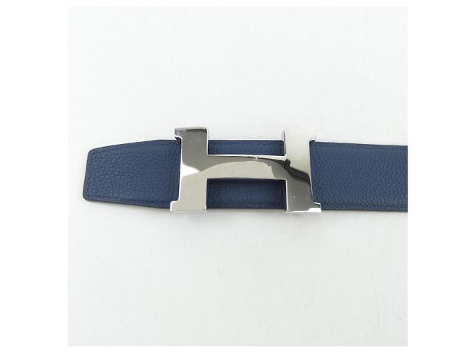 Cintura reversibile Hermès Constance 38mm Nero Blu - vista 2