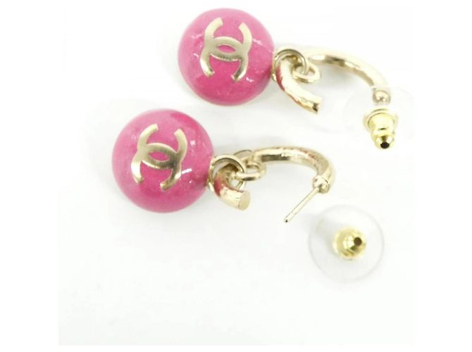 Chanel Ohrringe in Gold und Pink Golden - Ansicht 3
