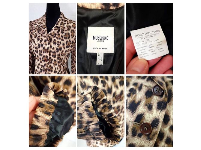 Moschino Tierdruckjacke im Y2K-Stil Braun - Ansicht 10