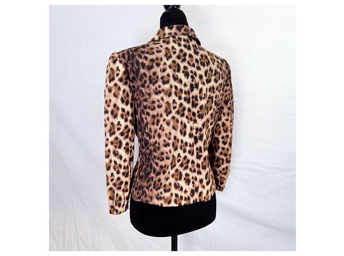 Moschino Tierdruckjacke im Y2K-Stil Braun - Ansicht 2