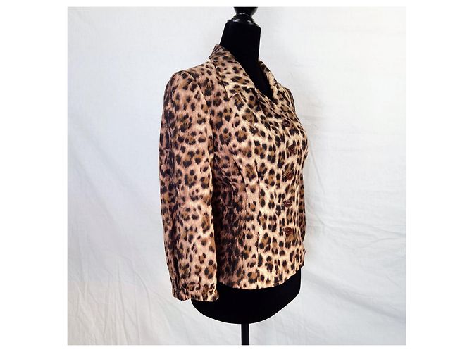 Moschino Tierdruckjacke im Y2K-Stil Braun - Ansicht 4