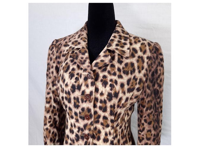 Moschino Tierdruckjacke im Y2K-Stil Braun - Ansicht 6