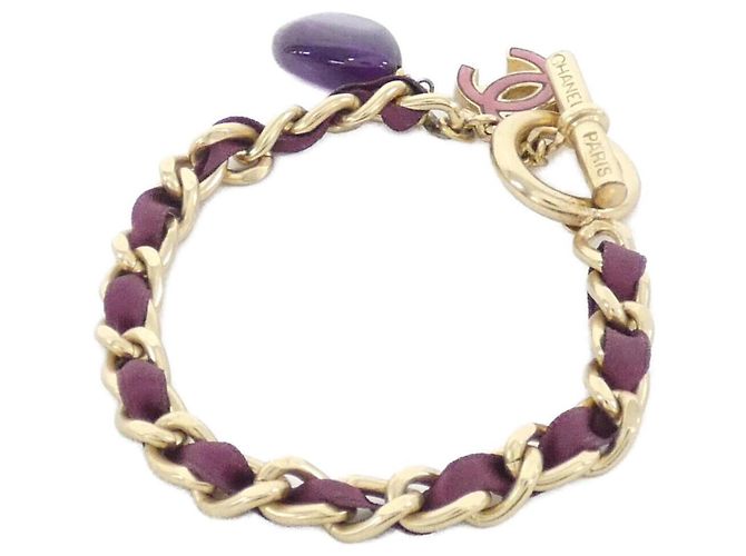 Pulseira de charme dourada e roxa Chanel Dourado Roxo - vista 2