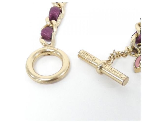 Pulseira de charme dourada e roxa Chanel Dourado Roxo - vista 7