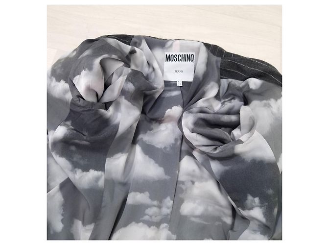 Moschino pinstriped wool jacket from the '90s Grey - view 11