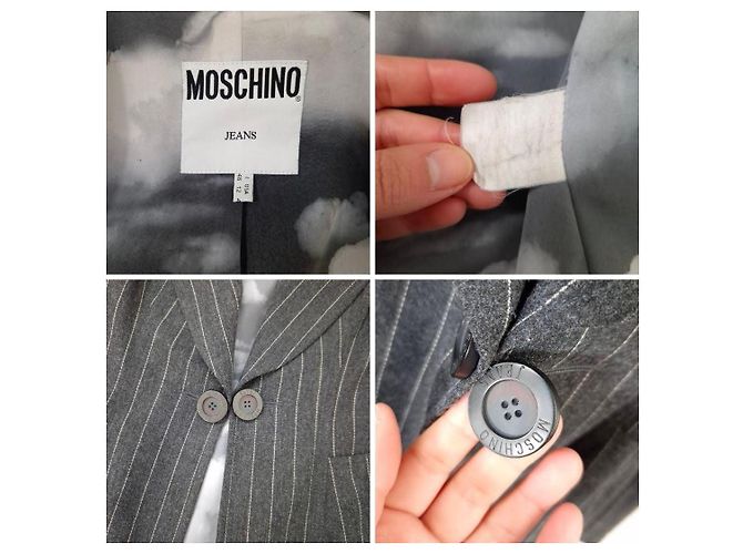 Moschino pinstriped wool jacket from the '90s Grey - view 12