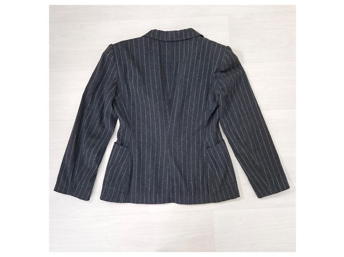 Moschino pinstriped wool jacket from the '90s Grey - view 2