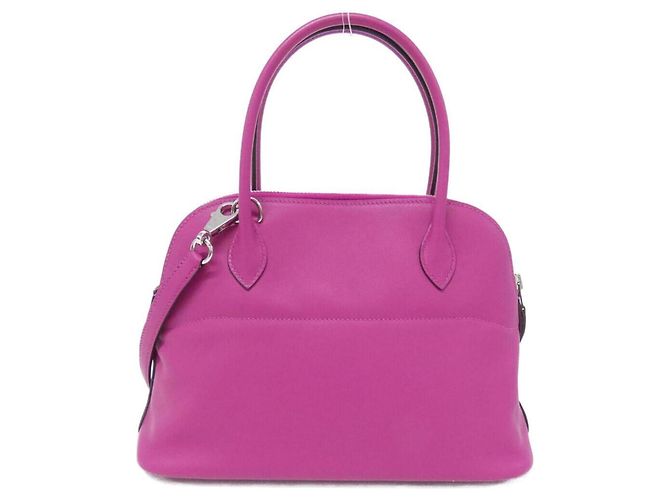 Borsa Hermès Bolide 27 cm in Rosa Porpora - vista 2