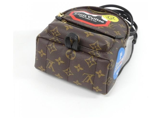 Zaino Mini Palm Springs Monogram World Tour Louis Vuitton Marrone Monogramma - vista 3
