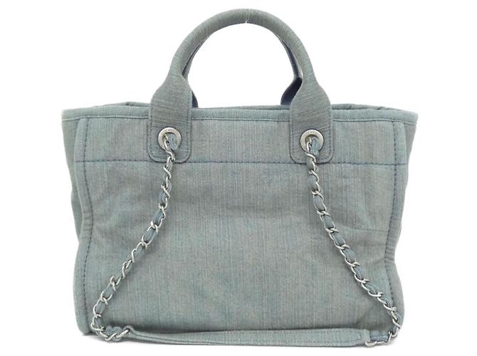 Borsa Chanel Deauville Line AS3257 Blu - vista 2
