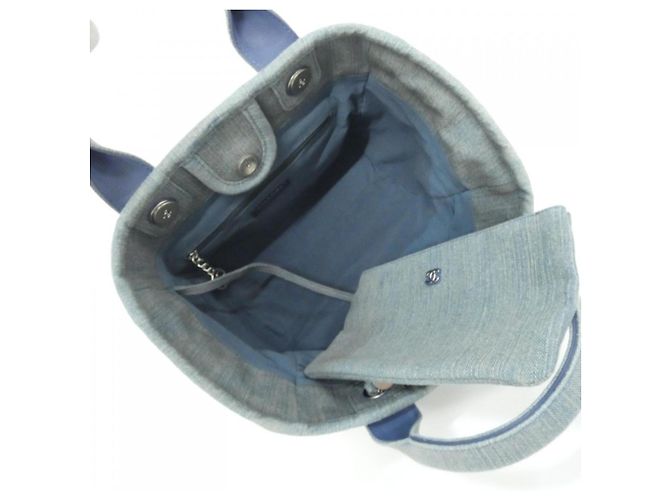 Borsa Chanel Deauville Line AS3257 Blu - vista 8