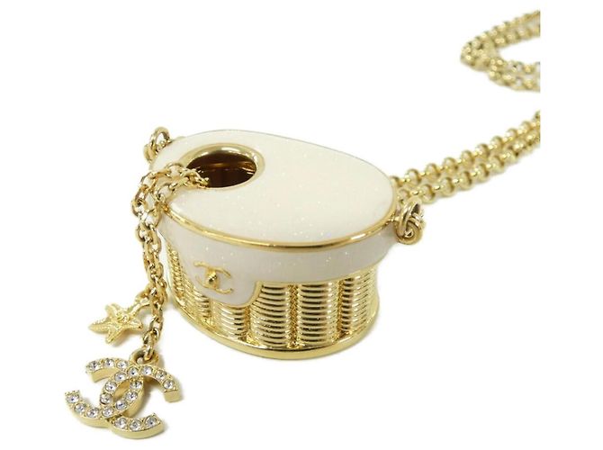 Collar Chanel ABF044 Oro y Blanco Dorado - vista 4