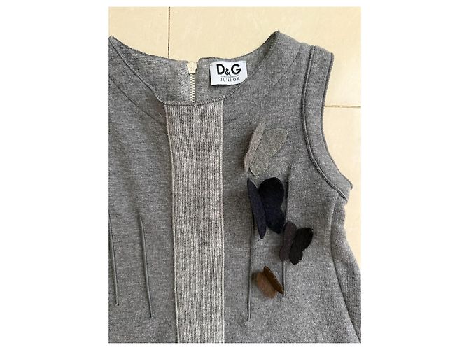 Dolce & Gabbana Kleid Grau Baumwolle Wolle - Ansicht 10