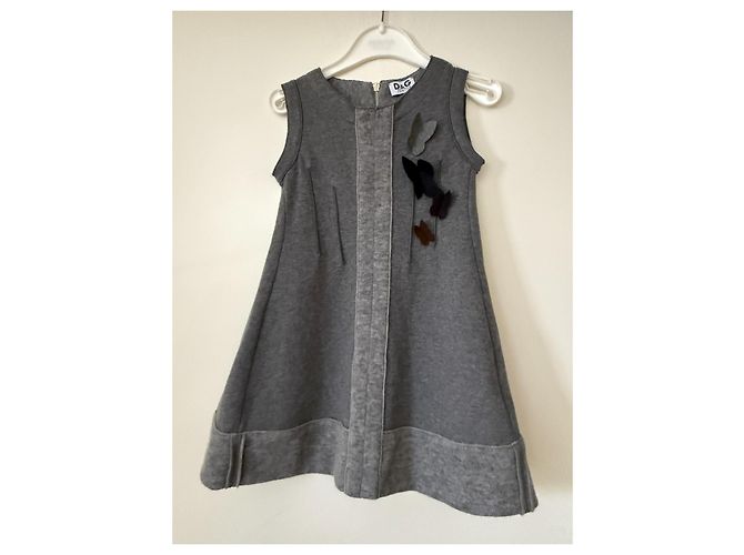 Dolce & Gabbana Kleid Grau Baumwolle Wolle - Ansicht 3