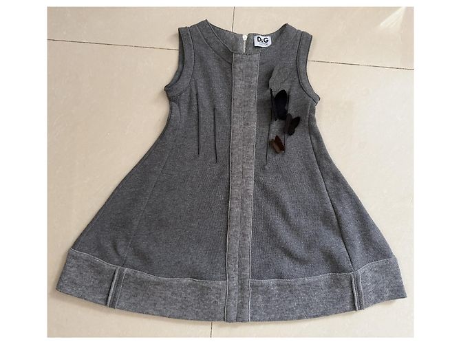 Dolce & Gabbana Kleid Grau Baumwolle Wolle - Ansicht 9