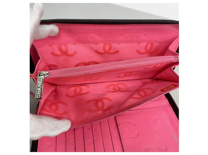 Chanel Cambon Lang Wallet Schwarz Weiß - Ansicht 10