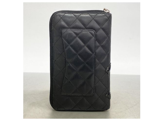 Chanel Cambon Lang Wallet Schwarz Weiß - Ansicht 11