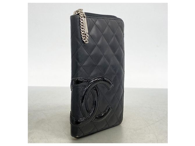Chanel Cambon Lang Wallet Schwarz Weiß - Ansicht 2