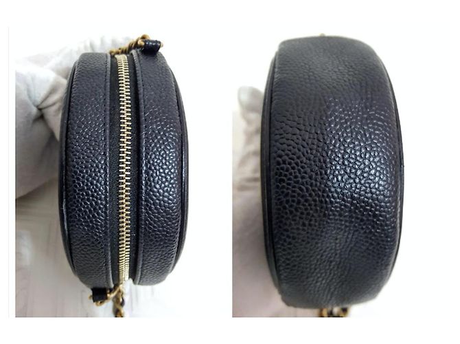 Wallet On Chain Chanel Clutch Rotondo in Filigrana con Catena Nero - vista 12