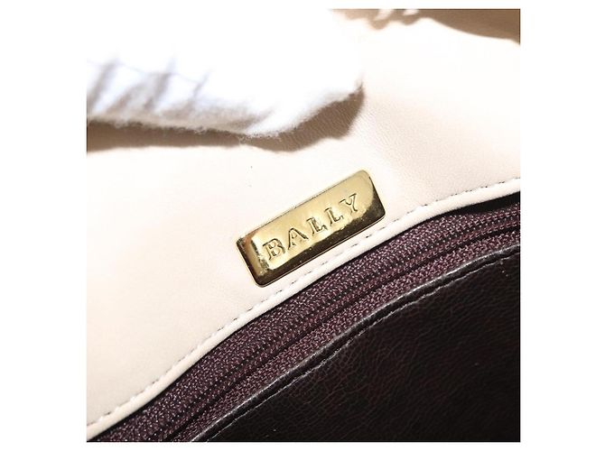 BALLY Borsa a Spalla in Pelle Avorio Oro Auth 169900 D'oro Crudo - vista 17
