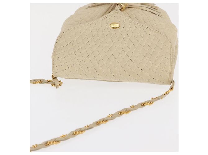 BALLY Borsa a Spalla in Pelle Avorio Oro Auth 169900 D'oro Crudo - vista 6