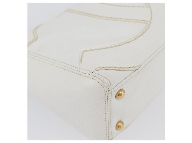 Borsa a Spalla CHANEL COCO Mark in Pelle Caviar Bianco Oro CC Auth 168141SAV D'oro - vista 13