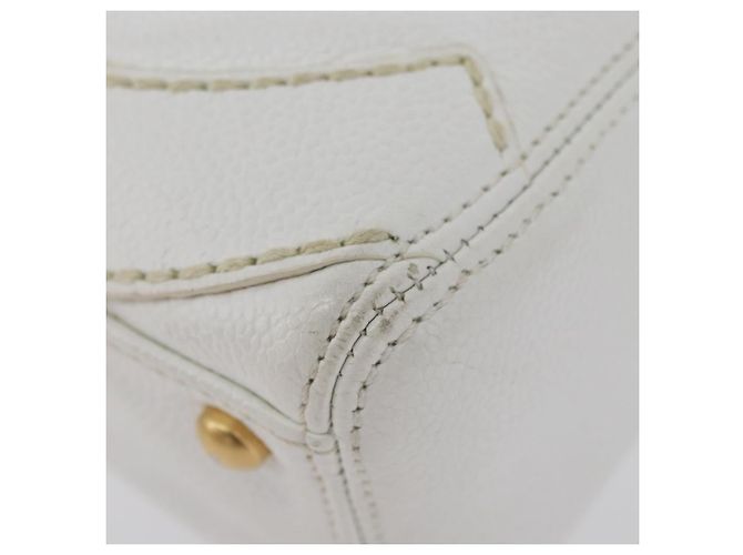 Borsa a Spalla CHANEL COCO Mark in Pelle Caviar Bianco Oro CC Auth 168141SAV D'oro - vista 15