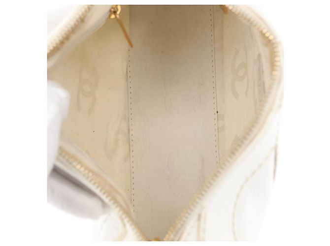 Borsa a Spalla CHANEL COCO Mark in Pelle Caviar Bianco Oro CC Auth 168141SAV D'oro - vista 21