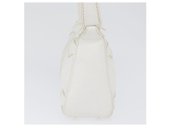 Borsa a Spalla CHANEL COCO Mark in Pelle Caviar Bianco Oro CC Auth 168141SAV D'oro - vista 5