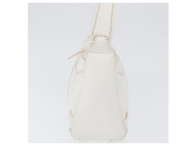 Borsa a Spalla CHANEL COCO Mark in Pelle Caviar Bianco Oro CC Auth 168141SAV D'oro - vista 6
