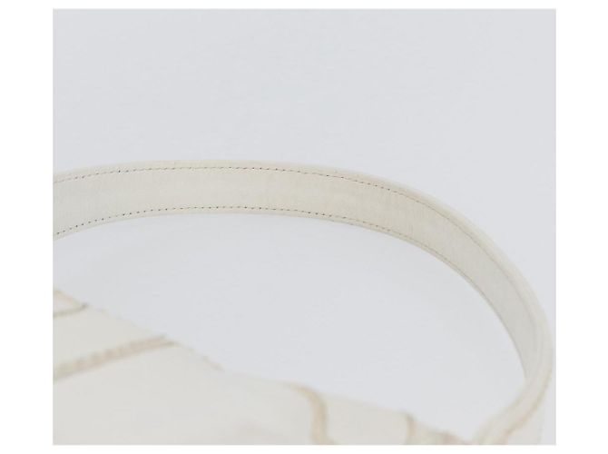 Borsa a Spalla CHANEL COCO Mark in Pelle Caviar Bianco Oro CC Auth 168141SAV D'oro - vista 9