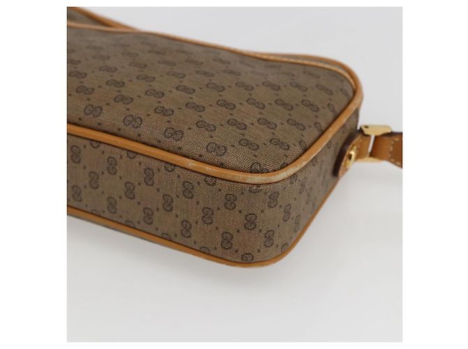 Gucci Borsa a spalla Micro GG Supreme in PVC Beige Oro Auth BA10759 D'oro - vista 10