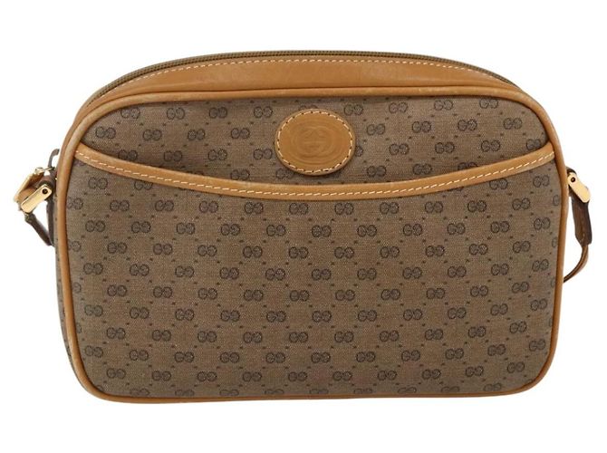 Gucci Borsa a spalla Micro GG Supreme in PVC Beige Oro Auth BA10759 D'oro - vista 2