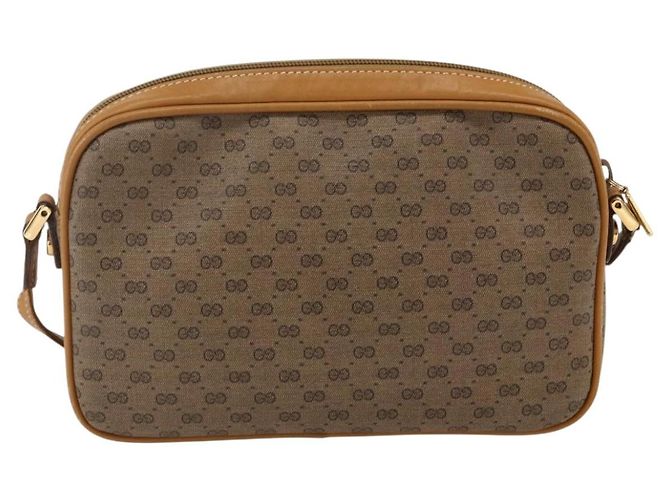 Gucci Borsa a spalla Micro GG Supreme in PVC Beige Oro Auth BA10759 D'oro - vista 3