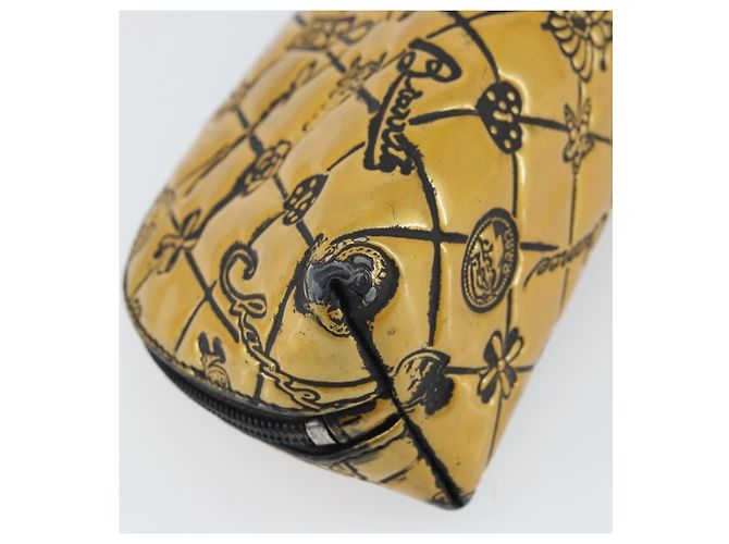 Pochette CHANEL Pelle verniciata Nera Oro Argento CC Auth 171183 Nero D'oro - vista 11