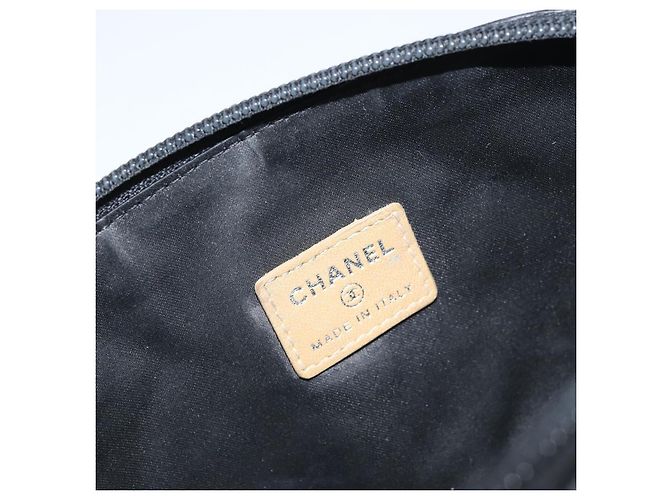 Pochette CHANEL Pelle verniciata Nera Oro Argento CC Auth 171183 Nero D'oro - vista 14