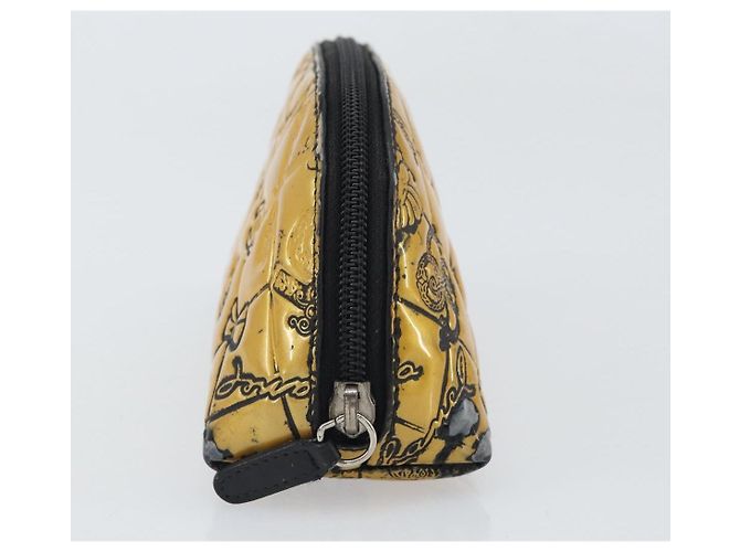 Pochette CHANEL Pelle verniciata Nera Oro Argento CC Auth 171183 Nero D'oro - vista 5