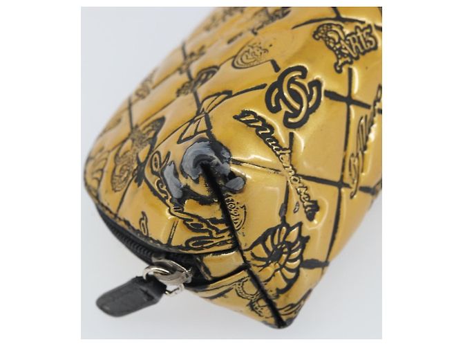 Pochette CHANEL Pelle verniciata Nera Oro Argento CC Auth 171183 Nero D'oro - vista 9