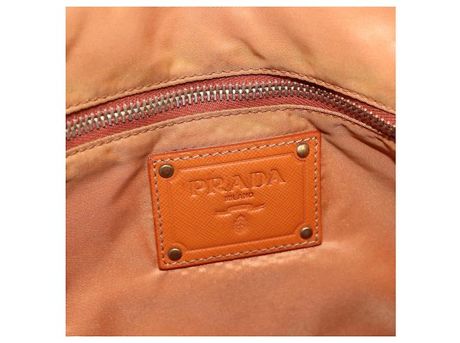 Borsa Tote PRADA in nylon pelle khaki oro Auth ti3738 D'oro Cachi - vista 20