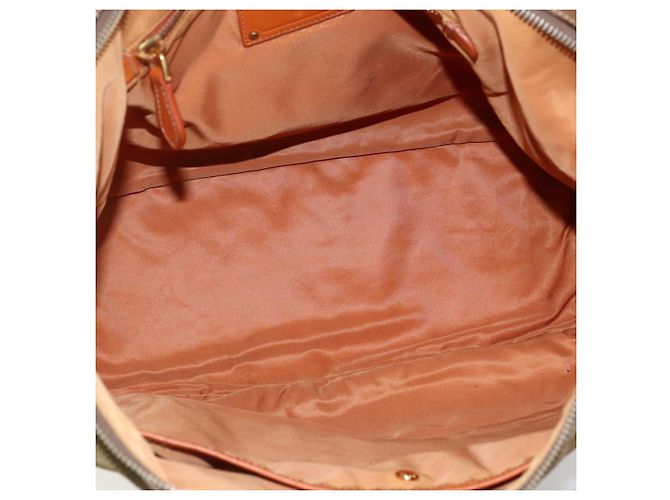 Borsa Tote PRADA in nylon pelle khaki oro Auth ti3738 D'oro Cachi - vista 21