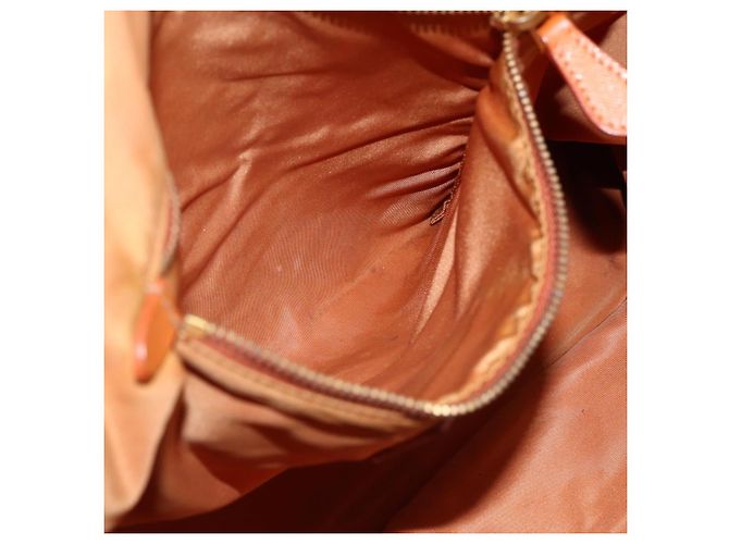 Borsa Tote PRADA in nylon pelle khaki oro Auth ti3738 D'oro Cachi - vista 25