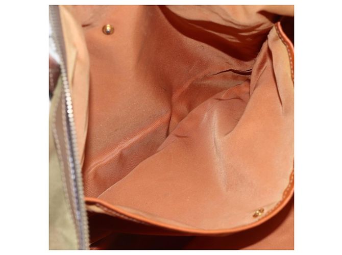 Borsa Tote PRADA in nylon pelle khaki oro Auth ti3738 D'oro Cachi - vista 26