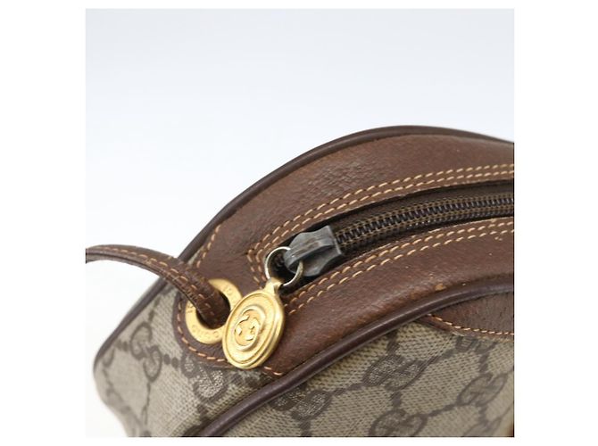 Borsa Sherry Line GG Supreme Web di GUCCI in PVC beige e oro 156 02 066 Auth 171823 D'oro - vista 14