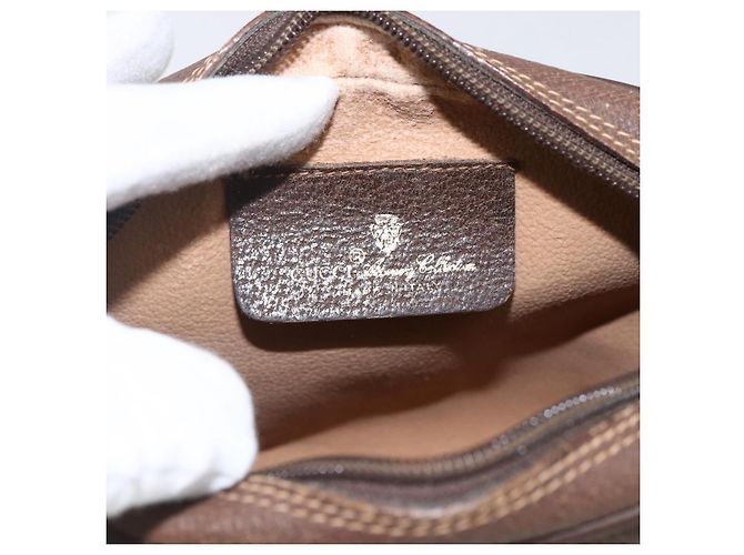 Borsa Sherry Line GG Supreme Web di GUCCI in PVC beige e oro 156 02 066 Auth 171823 D'oro - vista 15