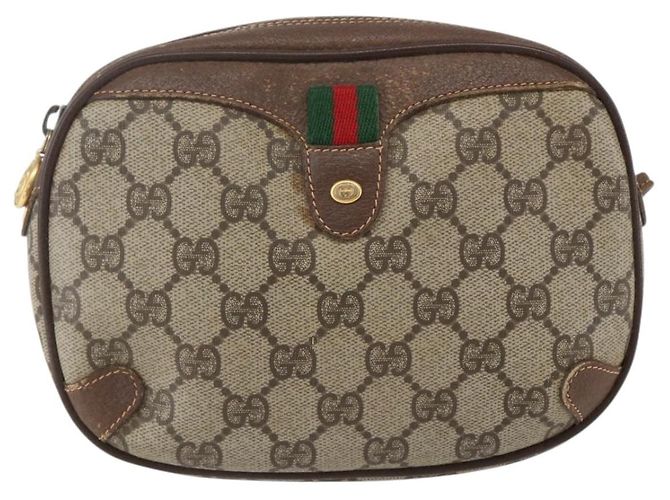 Borsa Sherry Line GG Supreme Web di GUCCI in PVC beige e oro 156 02 066 Auth 171823 D'oro - vista 2