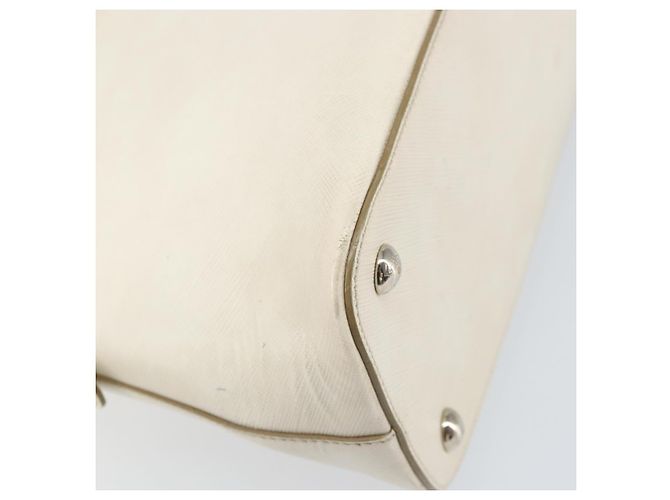 Borsa a mano in pelle bianca e argento Salvatore Ferragamo Auth bs33235 Bianco - vista 13