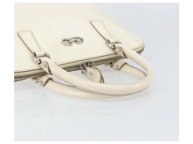 Borsa a mano in pelle bianca e argento Salvatore Ferragamo Auth bs33235 Bianco - vista 7
