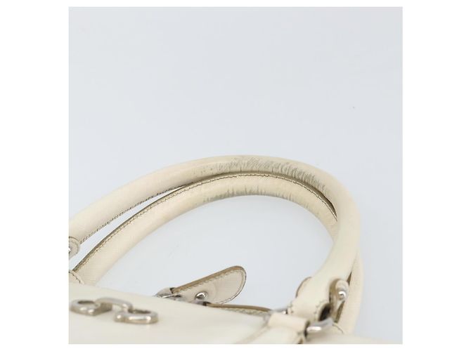 Borsa a mano in pelle bianca e argento Salvatore Ferragamo Auth bs33235 Bianco - vista 8