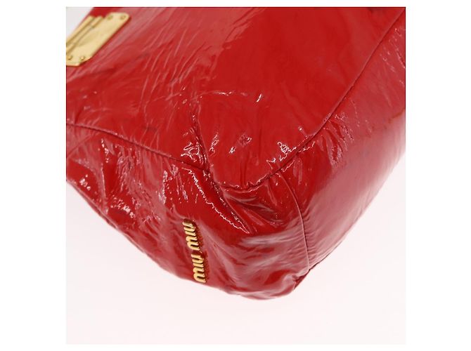 Bolso Miu Miu de cuero patentado 2 en 1 Rojo Dorado Auth 169803 Roja - vista 12
