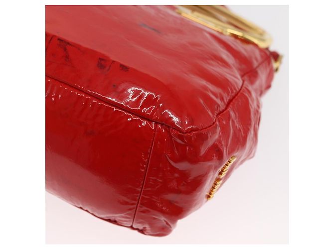 Bolso Miu Miu de cuero patentado 2 en 1 Rojo Dorado Auth 169803 Roja - vista 15